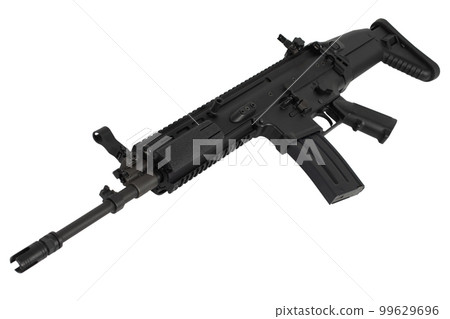 US Army SCAR-L carbine isolated on a white. 99629696