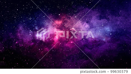 Vector cosmic illustration. Beautiful colorful space background. Watercolor Cosmos Vector cosmic illustration. Beautiful colorful space background. Watercolor Cosmos 99630379
