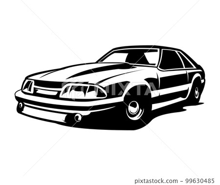 1990's mustang car vector isolated on white background showing from the side. vector illustration available in eps 10. 99630485