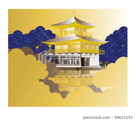 金閣寺反映在米拉科池塘 99631293