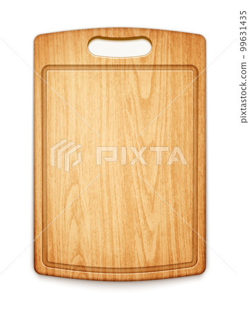 wooden cutting board on white background - Stock Illustration [99631435 ...
