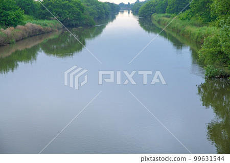 Lake Yanaka, Watarase Reservoir, view from Shimomiya Bridge, season of fresh greenery 99631544