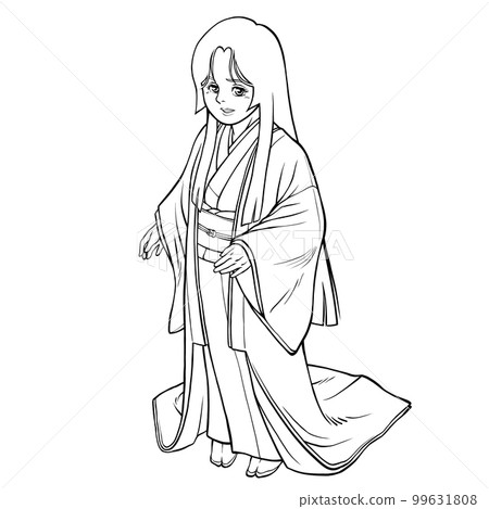 Sengoku period princess [line drawing] 99631808