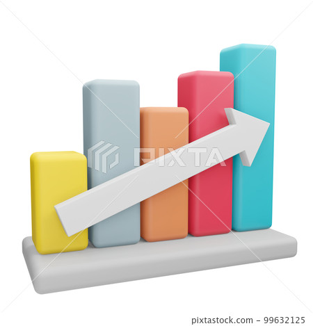 Growing bars graphic with rising arrow. Growing bars graphic with rising arrow. 99632125