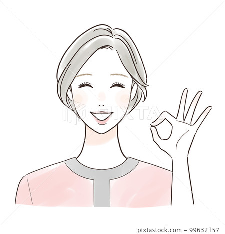 Esthetician giving OK sign 99632157