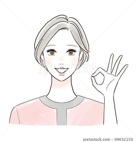 Esthetician giving OK sign 99632159