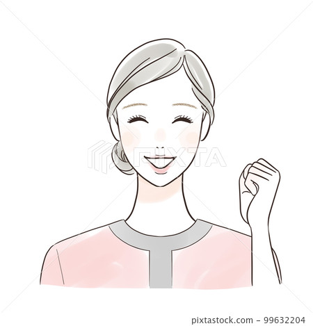 Esthetician doing a guts pose Esthetician doing a guts pose 99632204