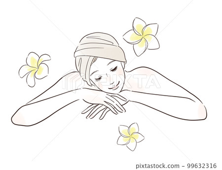 一位女士在美容沙龍閉著眼睛放鬆 99632316