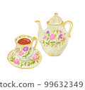 Afternoon tea watercolor illustration 99632349