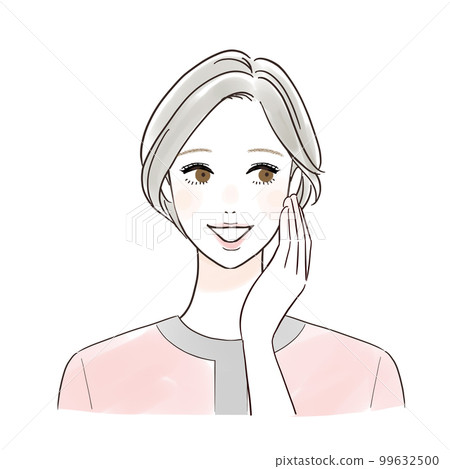美容師微笑著撫摸臉頰 美容師微笑著撫摸臉頰 99632500
