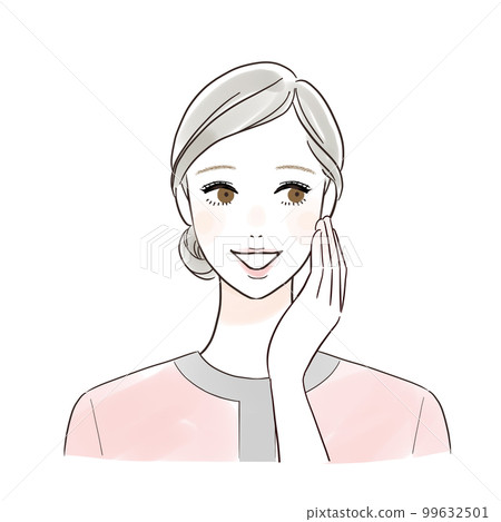 美容師微笑著撫摸臉頰 99632501