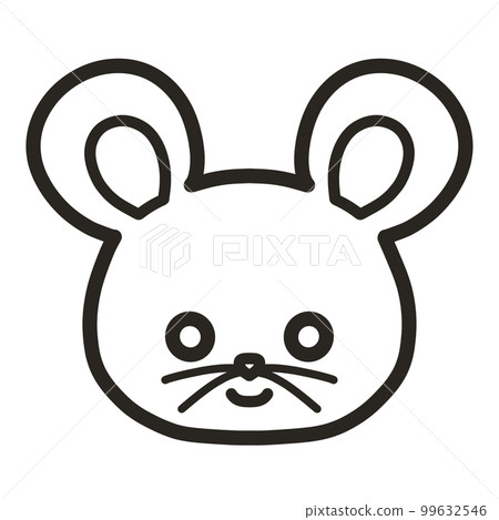 鼠標單色的手繪插圖 99632546