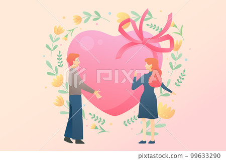 傳遞愛意的戀人和心痕 99633290
