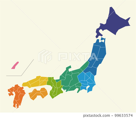 日本風格的日本地圖。高畫質高清晰畫線空白地圖日本列島 日本風格的日本地圖。高畫質高清晰畫線空白地圖日本列島 99633574