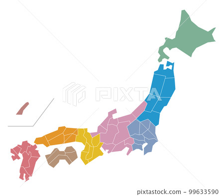 Map of Japan in Japanese style. High-quality, high-definition, line drawing, blank map, Japanese archipelago Map of Japan in Japanese style. High-quality, high-definition, line drawing, blank map, Japanese archipelago 99633590