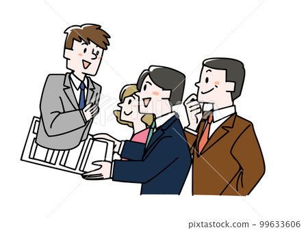 一個吸引換工作的人的插圖,從他的簡歷中展示他的個性 一個吸引換工作的人的插圖,從他的簡歷中展示他的個性 99633606