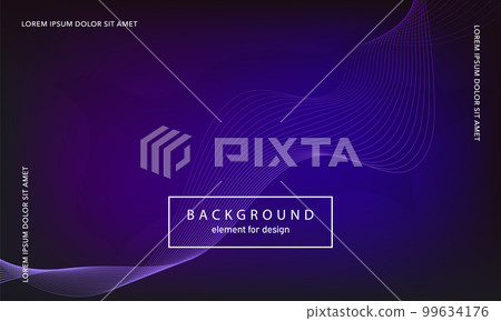 Abstract background. Wave element for design poster. Digital frequency track equalizer. Stylized line art. Colorful shiny wave lines created using blend tool. Curved wavy line smooth stripe. Vector. 99634176