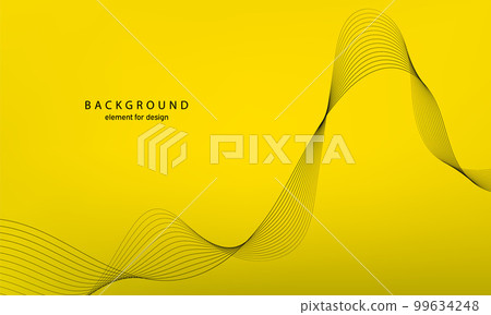 Abstract gradient background. Wave element for design. Digital frequency track equalizer. Stylized line art. Colorful shiny wave with lines. Trendy color yellow. Curved wavy smooth stripe. Vector. Abstract gradient background. Wave element for design. Digital frequency track equalizer. Stylized line art. Colorful shiny wave with lines. Trendy color yellow. Curved wavy smooth stripe. Vector. 99634248