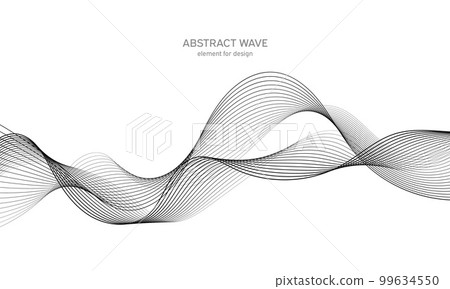 Abstract wave element for design. Digital frequency track equalizer. Stylized line art background. Vector illustration. Wave with lines created using blend tool. Curved wavy line, smooth stripe. Abstract wave element for design. Digital frequency track equalizer. Stylized line art background. Vector illustration. Wave with lines created using blend tool. Curved wavy line, smooth stripe. 99634550