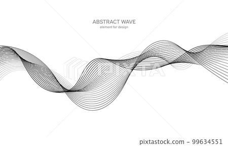 Abstract wave element for design. Digital frequency track equalizer. Stylized line art background. Vector illustration. Wave with lines created using blend tool. Curved wavy line, smooth stripe. Abstract wave element for design. Digital frequency track equalizer. Stylized line art background. Vector illustration. Wave with lines created using blend tool. Curved wavy line, smooth stripe. 99634551