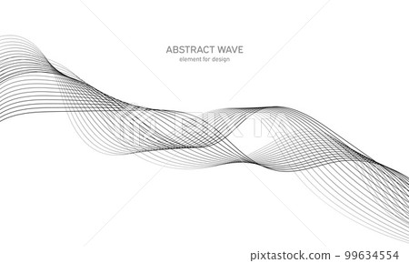 Abstract wave element for design. Digital frequency track equalizer. Stylized line art background. Vector illustration. Wave with lines created using blend tool. Curved wavy line, smooth stripe. Abstract wave element for design. Digital frequency track equalizer. Stylized line art background. Vector illustration. Wave with lines created using blend tool. Curved wavy line, smooth stripe. 99634554