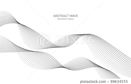 Abstract wave element for design. Digital frequency track equalizer. Stylized line art background. Vector illustration. Wave with lines created using blend tool. Curved wavy line, smooth stripe. Abstract wave element for design. Digital frequency track equalizer. Stylized line art background. Vector illustration. Wave with lines created using blend tool. Curved wavy line, smooth stripe. 99634555