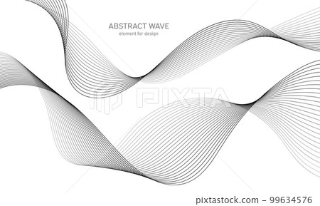 Abstract wave element for design. Digital frequency track equalizer. Stylized line art background. Vector illustration. Wave with lines created using blend tool. Curved wavy line, smooth stripe. Abstract wave element for design. Digital frequency track equalizer. Stylized line art background. Vector illustration. Wave with lines created using blend tool. Curved wavy line, smooth stripe. 99634576