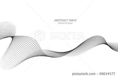 Abstract wave element for design. Digital frequency track equalizer. Stylized line art background. Vector illustration. Wave with lines created using blend tool. Curved wavy line, smooth stripe. Abstract wave element for design. Digital frequency track equalizer. Stylized line art background. Vector illustration. Wave with lines created using blend tool. Curved wavy line, smooth stripe. 99634577