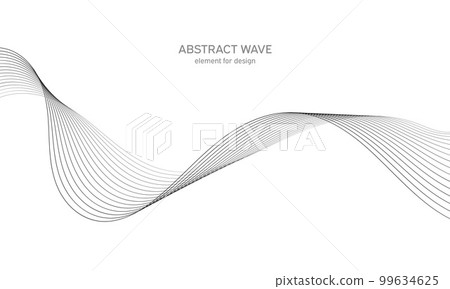 Abstract wave element for design. Digital frequency track equalizer. Stylized line art background. Vector illustration. Wave with lines created using blend tool. Curved wavy line, smooth stripe. Abstract wave element for design. Digital frequency track equalizer. Stylized line art background. Vector illustration. Wave with lines created using blend tool. Curved wavy line, smooth stripe. 99634625