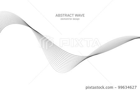 Abstract wave element for design. Digital frequency track equalizer. Stylized line art background. Vector illustration. Wave with lines created using blend tool. Curved wavy line, smooth stripe. Abstract wave element for design. Digital frequency track equalizer. Stylized line art background. Vector illustration. Wave with lines created using blend tool. Curved wavy line, smooth stripe. 99634627