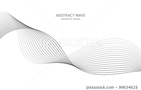Abstract wave element for design. Digital frequency track equalizer. Stylized line art background. Vector illustration. Wave with lines created using blend tool. Curved wavy line, smooth stripe. Abstract wave element for design. Digital frequency track equalizer. Stylized line art background. Vector illustration. Wave with lines created using blend tool. Curved wavy line, smooth stripe. 99634628