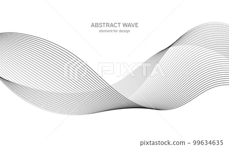 Abstract wave element for design. Digital frequency track equalizer. Stylized line art background. Vector illustration. Wave with lines created using blend tool. Curved wavy line, smooth stripe. Abstract wave element for design. Digital frequency track equalizer. Stylized line art background. Vector illustration. Wave with lines created using blend tool. Curved wavy line, smooth stripe. 99634635