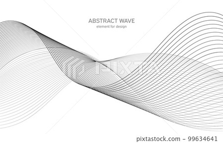 Abstract wave element for design. Digital frequency track equalizer. Stylized line art background. Vector illustration. Wave with lines created using blend tool. Curved wavy line, smooth stripe. Abstract wave element for design. Digital frequency track equalizer. Stylized line art background. Vector illustration. Wave with lines created using blend tool. Curved wavy line, smooth stripe. 99634641