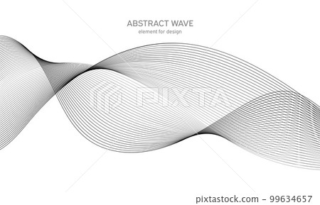 Abstract wave element for design. Digital frequency track equalizer. Stylized line art background. Vector illustration. Wave with lines created using blend tool. Curved wavy line, smooth stripe. Abstract wave element for design. Digital frequency track equalizer. Stylized line art background. Vector illustration. Wave with lines created using blend tool. Curved wavy line, smooth stripe. 99634657