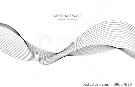Abstract wave element for design. Digital frequency track equalizer. Stylized line art background. Vector illustration. Wave with lines created using blend tool. Curved wavy line, smooth stripe. Abstract wave element for design. Digital frequency track equalizer. Stylized line art background. Vector illustration. Wave with lines created using blend tool. Curved wavy line, smooth stripe. 99634659