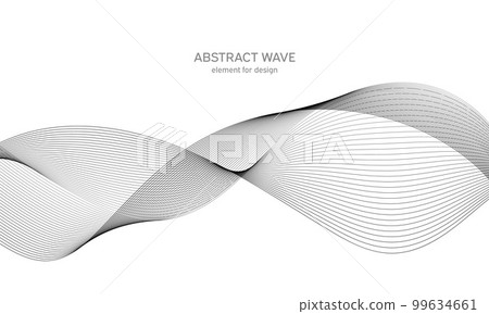 Abstract wave element for design. Digital frequency track equalizer. Stylized line art background. Vector illustration. Wave with lines created using blend tool. Curved wavy line, smooth stripe. Abstract wave element for design. Digital frequency track equalizer. Stylized line art background. Vector illustration. Wave with lines created using blend tool. Curved wavy line, smooth stripe. 99634661