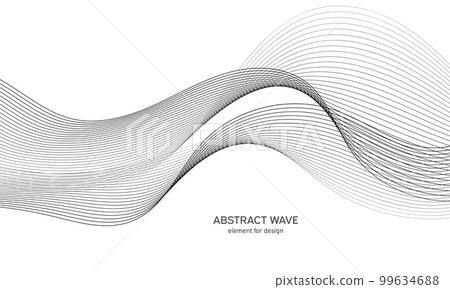 Abstract wave element for design. Digital frequency track equalizer. Stylized line art background. Vector illustration. Wave with lines created using blend tool. Curved wavy line, smooth stripe. Abstract wave element for design. Digital frequency track equalizer. Stylized line art background. Vector illustration. Wave with lines created using blend tool. Curved wavy line, smooth stripe. 99634688
