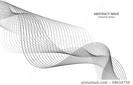 Abstract wave element for design. Digital frequency track equalizer. Stylized line art background. Vector illustration. Wave with lines created using blend tool. Curved wavy line, smooth stripe. Abstract wave element for design. Digital frequency track equalizer. Stylized line art background. Vector illustration. Wave with lines created using blend tool. Curved wavy line, smooth stripe. 99634756