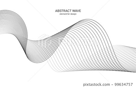 Abstract wave element for design. Digital frequency track equalizer. Stylized line art background. Vector illustration. Wave with lines created using blend tool. Curved wavy line, smooth stripe. Abstract wave element for design. Digital frequency track equalizer. Stylized line art background. Vector illustration. Wave with lines created using blend tool. Curved wavy line, smooth stripe. 99634757