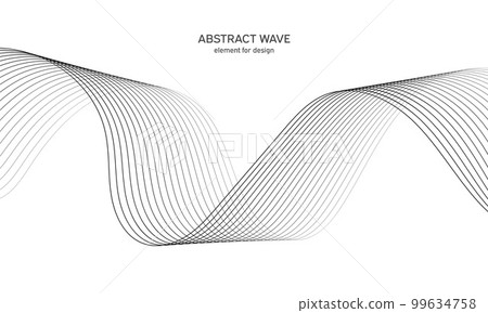 Abstract wave element for design. Digital frequency track equalizer. Stylized line art background. Vector illustration. Wave with lines created using blend tool. Curved wavy line, smooth stripe. Abstract wave element for design. Digital frequency track equalizer. Stylized line art background. Vector illustration. Wave with lines created using blend tool. Curved wavy line, smooth stripe. 99634758