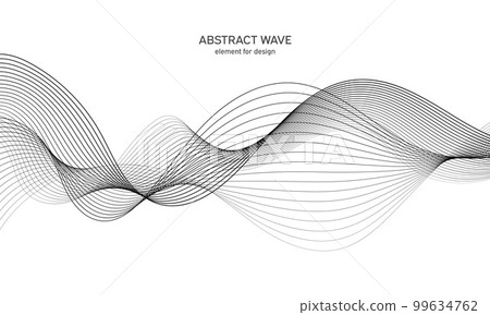 Abstract wave element for design. Digital frequency track equalizer. Stylized line art background. Vector illustration. Wave with lines created using blend tool. Curved wavy line, smooth stripe. Abstract wave element for design. Digital frequency track equalizer. Stylized line art background. Vector illustration. Wave with lines created using blend tool. Curved wavy line, smooth stripe. 99634762