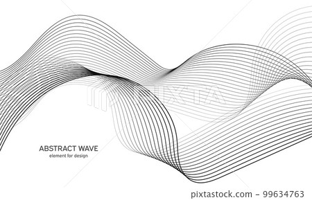 Abstract wave element for design. Digital frequency track equalizer. Stylized line art background. Vector illustration. Wave with lines created using blend tool. Curved wavy line, smooth stripe. Abstract wave element for design. Digital frequency track equalizer. Stylized line art background. Vector illustration. Wave with lines created using blend tool. Curved wavy line, smooth stripe. 99634763