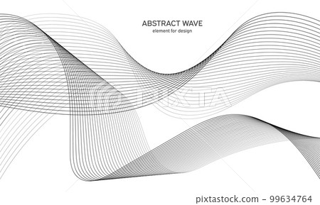 Abstract wave element for design. Digital frequency track equalizer. Stylized line art background. Vector illustration. Wave with lines created using blend tool. Curved wavy line, smooth stripe. Abstract wave element for design. Digital frequency track equalizer. Stylized line art background. Vector illustration. Wave with lines created using blend tool. Curved wavy line, smooth stripe. 99634764