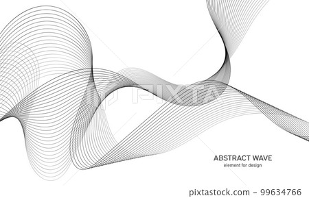 Abstract wave element for design. Digital frequency track equalizer. Stylized line art background. Vector illustration. Wave with lines created using blend tool. Curved wavy line, smooth stripe. Abstract wave element for design. Digital frequency track equalizer. Stylized line art background. Vector illustration. Wave with lines created using blend tool. Curved wavy line, smooth stripe. 99634766