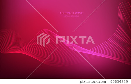 Abstract wave element for design. Digital frequency track equalizer. Stylized line art background. Colorful shiny wave with lines created using blend tool. Curved wavy line, smooth stripe Vector Abstract wave element for design. Digital frequency track equalizer. Stylized line art background. Colorful shiny wave with lines created using blend tool. Curved wavy line, smooth stripe Vector 99634829