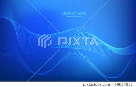 Abstract wave element for design. Digital frequency track equalizer. Stylized line art background. Colorful shiny wave with lines created using blend tool. Curved wavy line, smooth stripe Vector Abstract wave element for design. Digital frequency track equalizer. Stylized line art background. Colorful shiny wave with lines created using blend tool. Curved wavy line, smooth stripe Vector 99634832