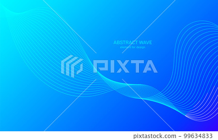 Abstract wave element for design. Digital frequency track equalizer. Stylized line art background. Colorful shiny wave with lines created using blend tool. Curved wavy line, smooth stripe Vector Abstract wave element for design. Digital frequency track equalizer. Stylized line art background. Colorful shiny wave with lines created using blend tool. Curved wavy line, smooth stripe Vector 99634833