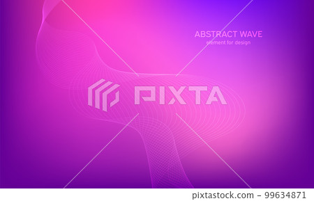 Abstract wave element for design. Digital frequency track equalizer. Stylized line art background. Colorful shiny wave with lines created using blend tool. Curved wavy line, smooth stripe Vector 99634871