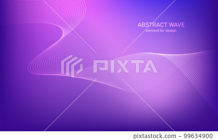 Abstract wave element for design. Digital frequency track equalizer. Stylized line art background. Colorful shiny wave with lines created using blend tool. Curved wavy line, smooth stripe Vector Abstract wave element for design. Digital frequency track equalizer. Stylized line art background. Colorful shiny wave with lines created using blend tool. Curved wavy line, smooth stripe Vector 99634900