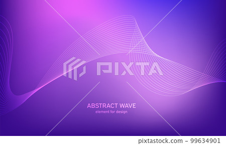 Abstract wave element for design. Digital frequency track equalizer. Stylized line art background. Colorful shiny wave with lines created using blend tool. Curved wavy line, smooth stripe Vector Abstract wave element for design. Digital frequency track equalizer. Stylized line art background. Colorful shiny wave with lines created using blend tool. Curved wavy line, smooth stripe Vector 99634901